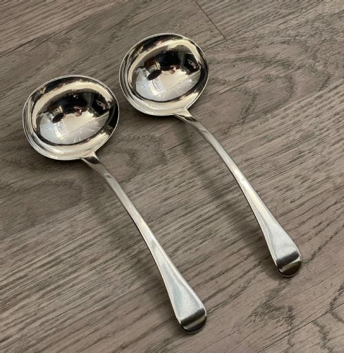 Pair of George III Silver Sauce Ladles, 1814