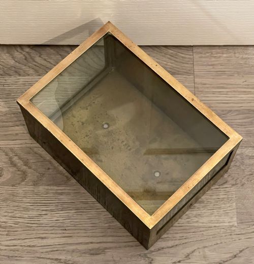 ADMIRALTY PATTERN BRASS AND GLASS CASE WITH LOCK - ADDITIONAL PHOTO 1