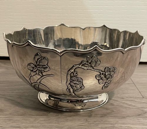 Antique Chinese Export Silver Bowl, C1890