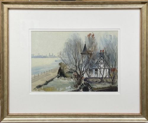 Watercolour of Mother Redcaps, Wirral by John Hobson Nicholson