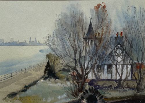 fig 2. Watercolour of Mother Redcaps, Wirral by John Hobson Nicholson 
