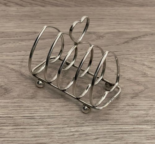 Edwardian Heart Shaped Toast Rack, Chester 1903