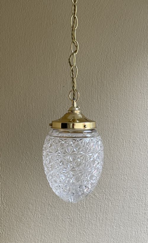 Edwardian Period Cut Glass Crystal Hall Light
