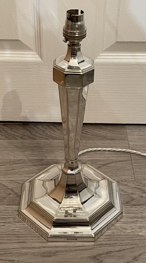 Quality George V Silver Plated Table Lamp