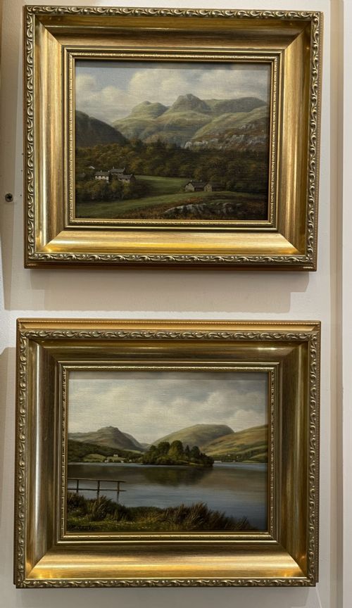 Pair of Landscape Oil Paintings, Lake District by Bob Tucker