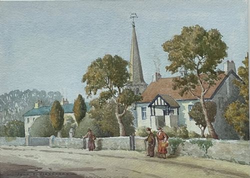 fig 1. John Hobson Nicholson Watercolour, Isle of Man, TT Course