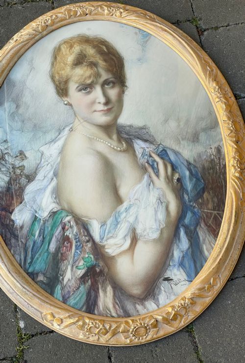 WATERCOLOUR OF A LADY BY FERNAND TOUSSAINT BELGIAN 18731956 - ADDITIONAL PHOTO 3