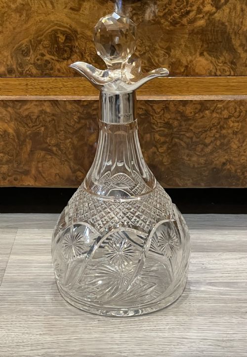 George V Silver Topped and Cut Glass Decanter, 1931