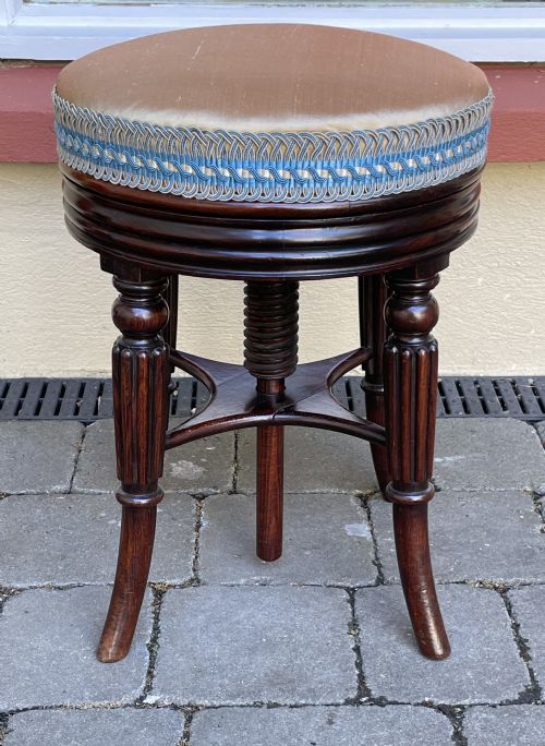REGENCY SIMULATED ROSEWOOD STOOL GILLOWS - ADDITIONAL PHOTO 4
