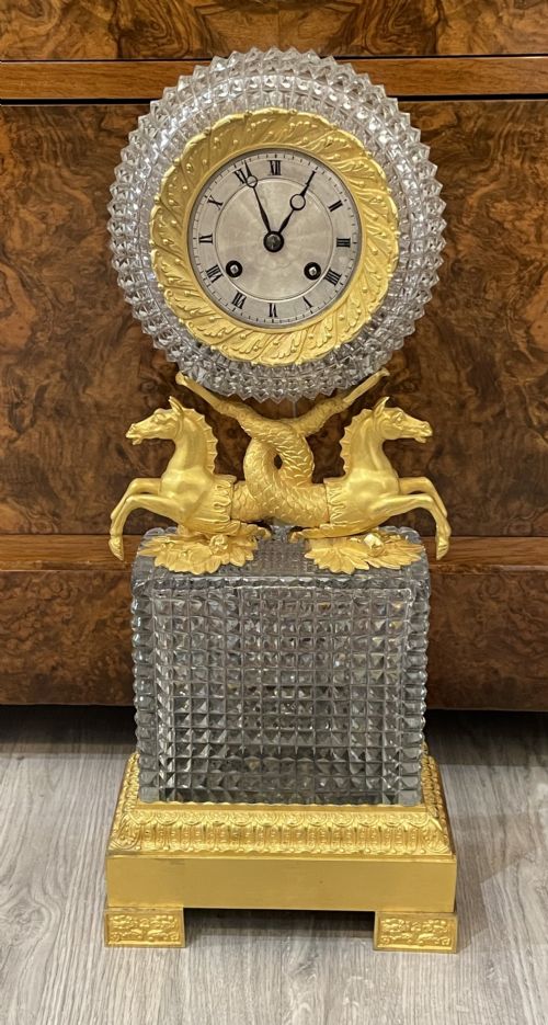 Stunning Charles X Ormolu and Cut Glass Clock