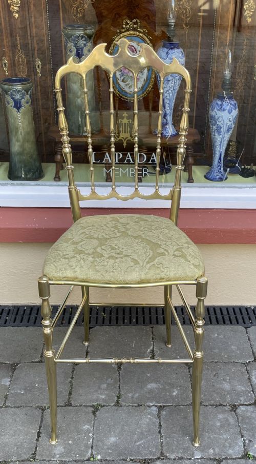 1920s Solid Brass Salon Chair