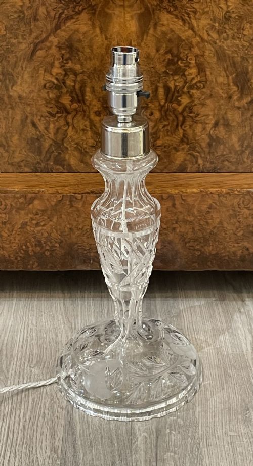 Pretty Cut Glass Table Lamp, C1930