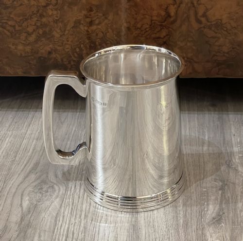 Very Heavy Solid Silver Pint Tankard
