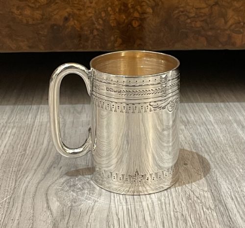 A Good Victorian Silver Christening Mug, 1879