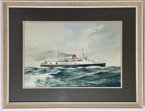 John Hobson Nicholson Watercolour, Manx Maid, Steam Packet Ship, Isle of Man