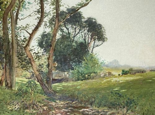 fig 1. William Hoggatt, Isle of Man Landscape Watercolour