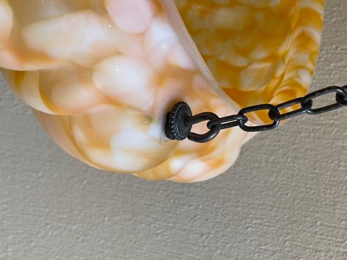 ART DECO CEILING LIGHT PLAFONNIER MARBLED GLASS - ADDITIONAL PHOTO 4