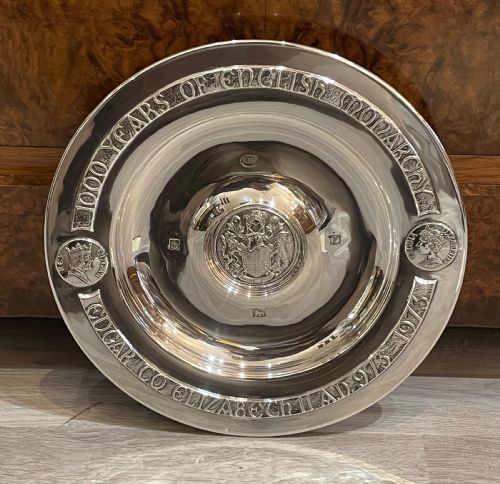 Silver Rose Water Dish Celebrating 1000 Years of English Monarchy