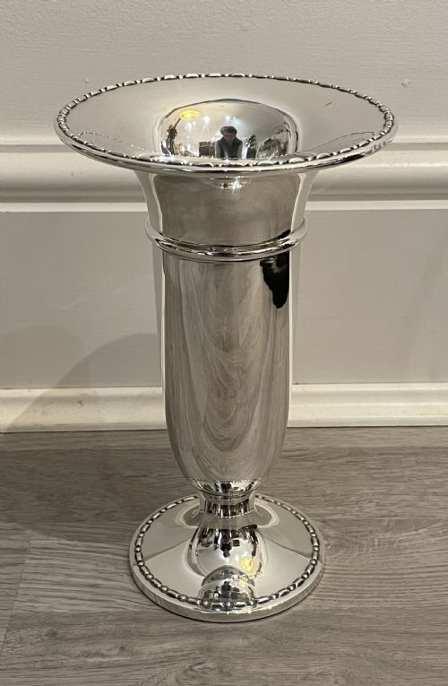 Large George V Solid Silver Flower Vase