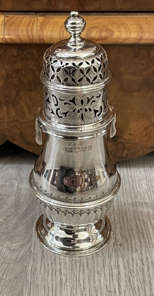 Queen Anne Style Silver Sugar Caster, Chester