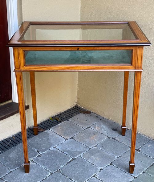 Edwardian Satinwood Bijouterie Display Table Cabinet