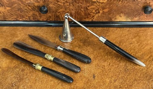 Collection of 19th Century Horn Desk Letter Openers and Page Turners