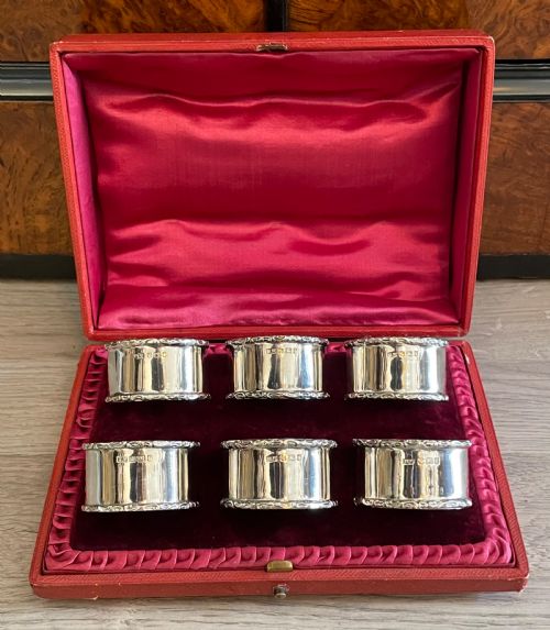 Set of Six Victorian Silver Napkin Rings