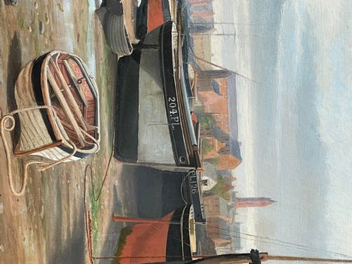 fig 1. Fantastic Oil Painting of Peel Harbour, Isle of Man 