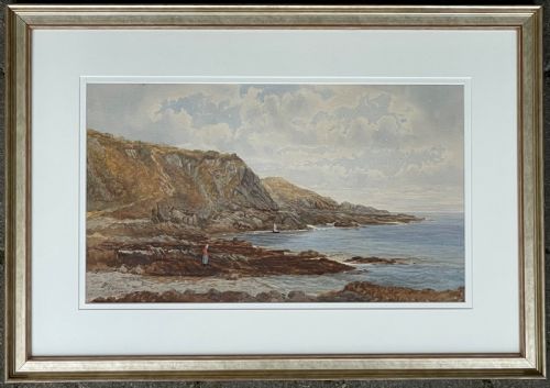 Isle of Man Coastal Watercolour by Richard Wane Rba, 1877