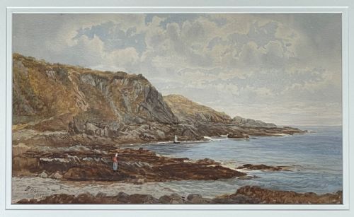 fig 1. Isle of Man Coastal Watercolour by Richard Wane RBA, 1877