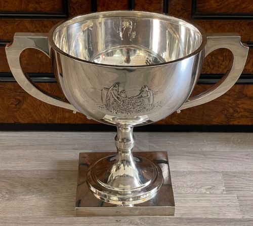 Very Large Art Deco Silver Trophy Cup