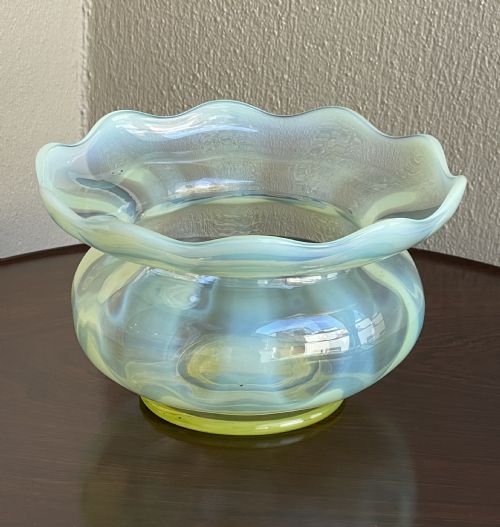 Late Victorian Uranium Vaseline Glass Bowl