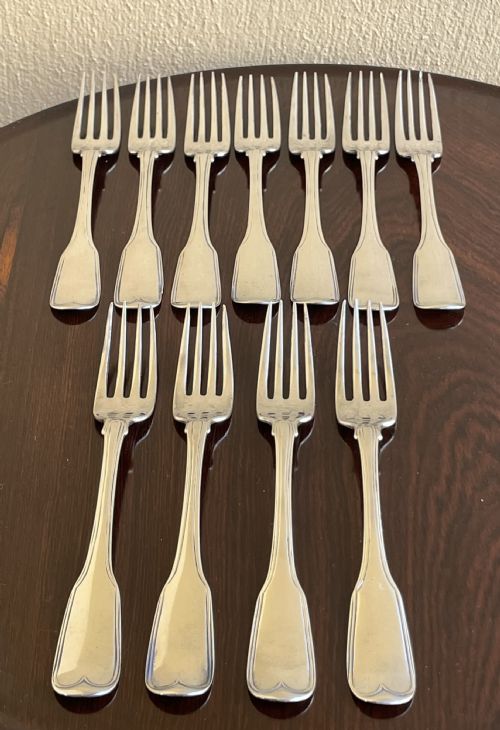 Set of Eleven Irish Silver Forks, Dublin 1809