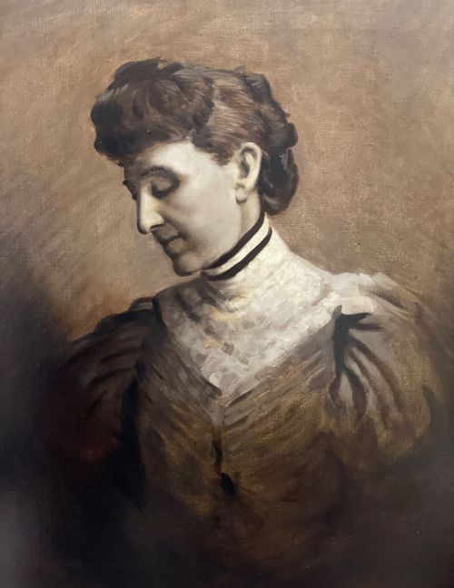LARGE VICTORIAN OIL PAINTING PORTRAIT OF LADY - ADDITIONAL PHOTO 2