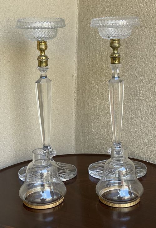CLARKES PATENT CRICKLITE GLASS CANDLESTICKS - ADDITIONAL PHOTO 2