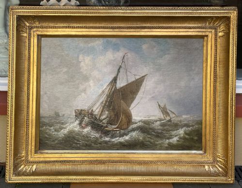 Large Marine Oil Painting by Henri Cassinelli