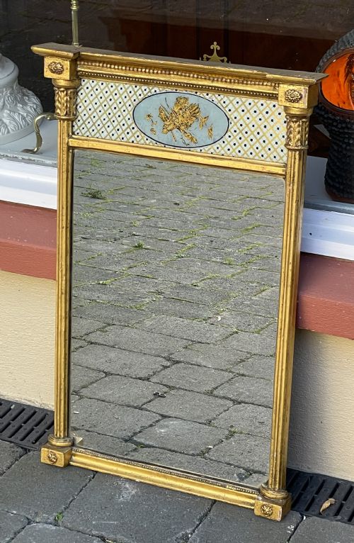 Regency Giltwood Pier Wall Mirror Verre Eglomise