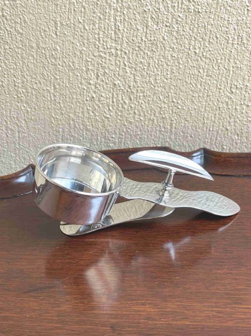 Edwardian Silver Travelling Cigar Rest and Ashtray