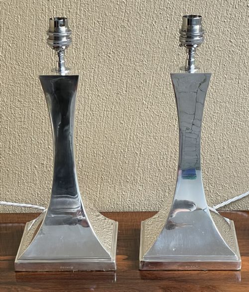 Fantastic Pair of Art Deco Silver Plated Table Lamps