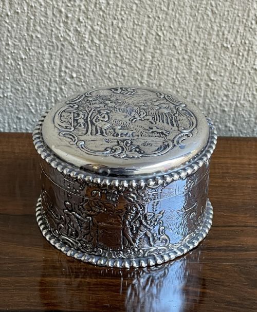 Beautiful Dutch Silver Dressing Table Box C1890