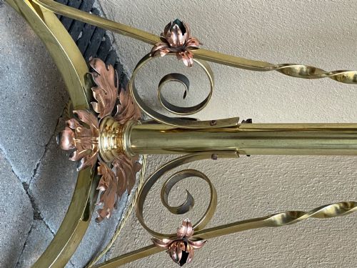 ART NOUVEAU BRASS COPPER STANDARD LAMP - ADDITIONAL PHOTO 3
