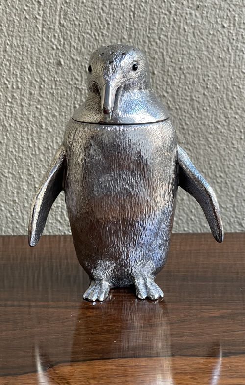 Large Silver Penguin Caster by Comyns