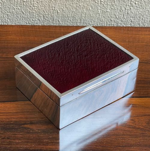 Quality Victorian Silver & Enamel Cigarette Box Retailed by Percy Edwards