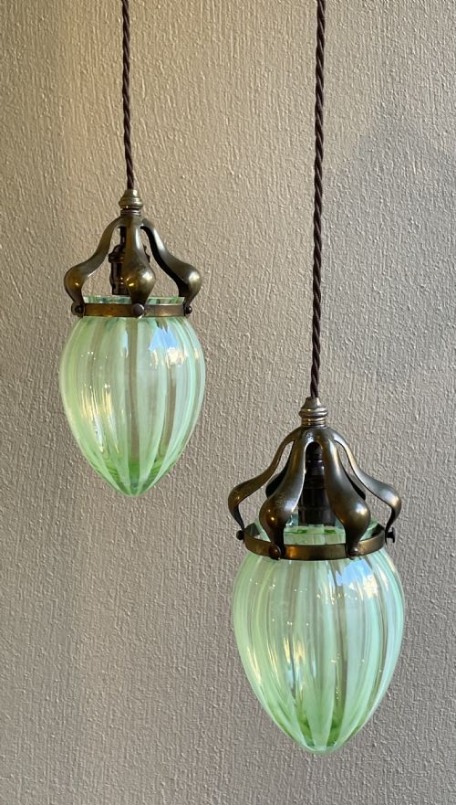 Pair of Arts & Crafts Hanging Light Pendants