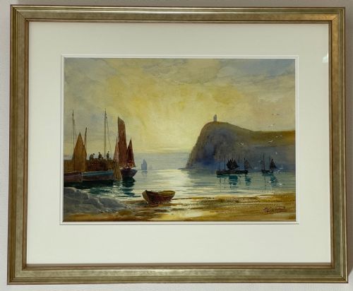 Watercolour, Bradda Head, Isle of Man by Edward Christian Quayle