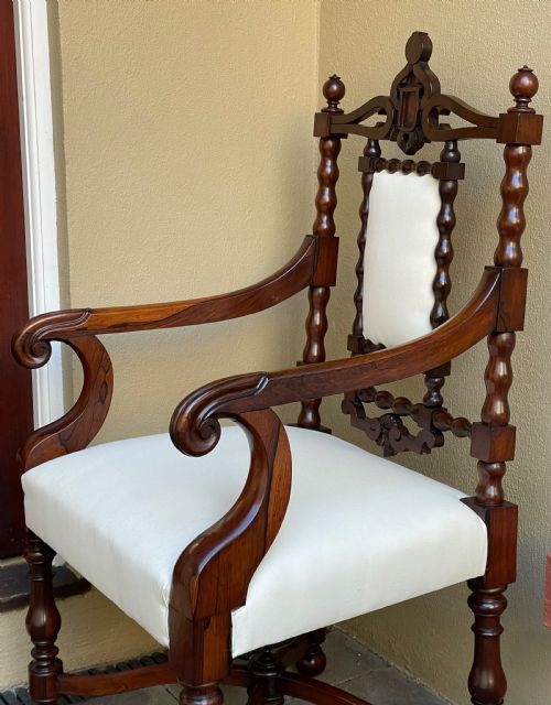 SUPERB EARLY VICTORIAN ROSEWOOD LIBRARY DESK CHAIR - ADDITIONAL PHOTO 2