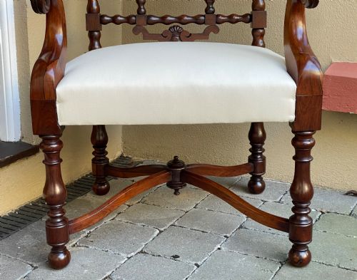 SUPERB EARLY VICTORIAN ROSEWOOD LIBRARY DESK CHAIR - ADDITIONAL PHOTO 5
