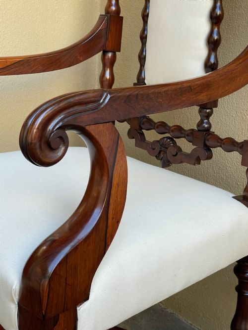 SUPERB EARLY VICTORIAN ROSEWOOD LIBRARY DESK CHAIR - ADDITIONAL PHOTO 1