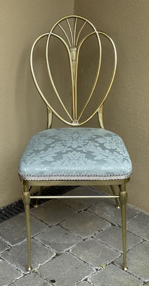 Beautiful Polished Brass Salon Chair C1920