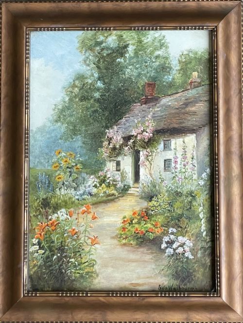 Cottage Garden Oil Painting by Ernest Walbourn